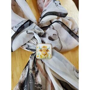 SLIDE Scarf Wild Rag Scarves Slide Western custom concho, highland cow love gift